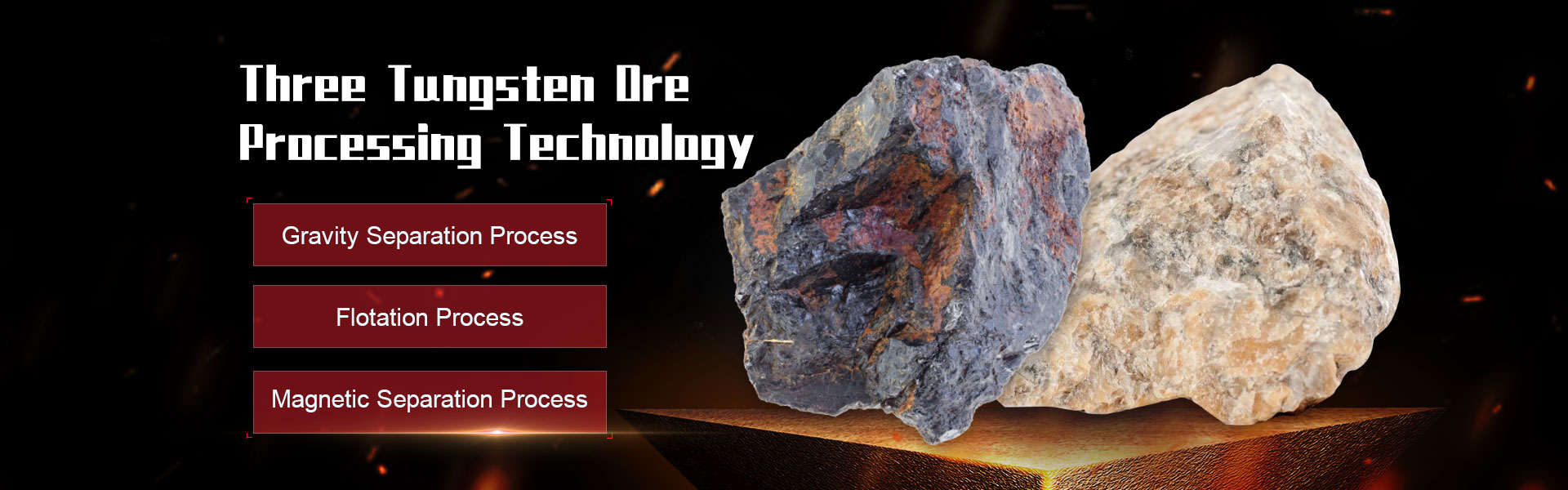 Trois procédés de traitement du minerai de tungstène de Xinhai